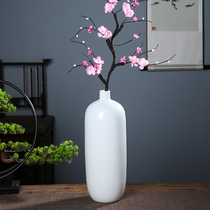Jingdezhen Ceramic Ware Pure White Vase Dry Flower Arrangement Modern Minimalist Decoration Pendulum Home Handicraft Wine Cabinet
