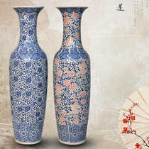 Jingdezhen Ceramic Ware Ground Large Vase Green Flower Porcelain Bottle Tangle Branches Lotus home Living room Decorative Pendulum hotel Opening