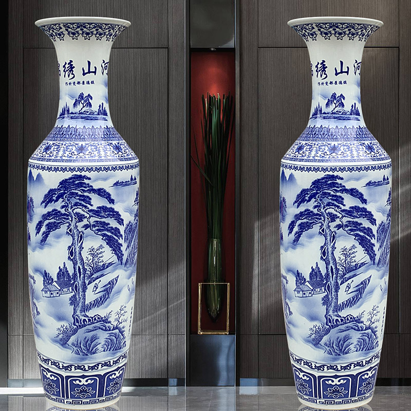 Blue and white porcelain of jingdezhen ceramics vase splendid sunvo be born large sitting room adornment is placed a housewarming gift