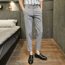 2021 new spring and summer thin nine casual mens trousers trend Korean slim foot straight business