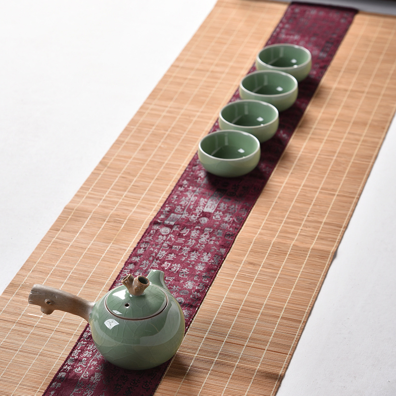 Traditional bamboo bamboo mat zen tea table flag checking bamboo mat curtain dry mercifully tea table flag tea accessories