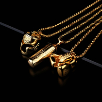 DF BOXING HALL THREE-PIECE SET NECKLACE BOXER SPIRIT BOXING MUAY THAI GIFT DECORATIVE PENDANT KEYCHAIN DEEPFEAR