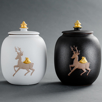 Qinfeng coarse pottery ceramic tea cans large sealed cans moisture-proof cans bulk household Puer tea cans moisture-proof creativity