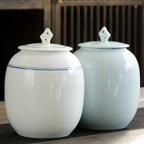 Ceramic tea jar large sealed can one catty household tea storage tank storage tank green tea black tea Puer empty gift box