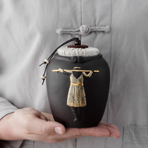 Qinfeng purple sand tea tank sealed tank storage tank portable household small tea warehouse moisture-proof Puer Cork