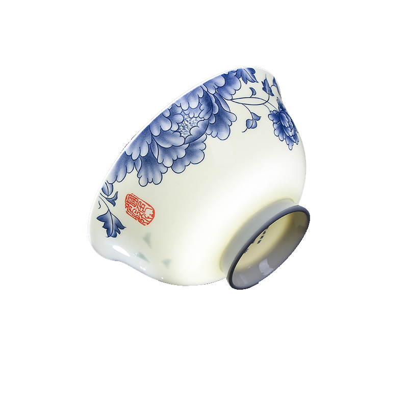 Jingdezhen ceramic prevent hot household Chinese blue and white porcelain rice bowls only 10 ipads porcelain high use of high - end gifts