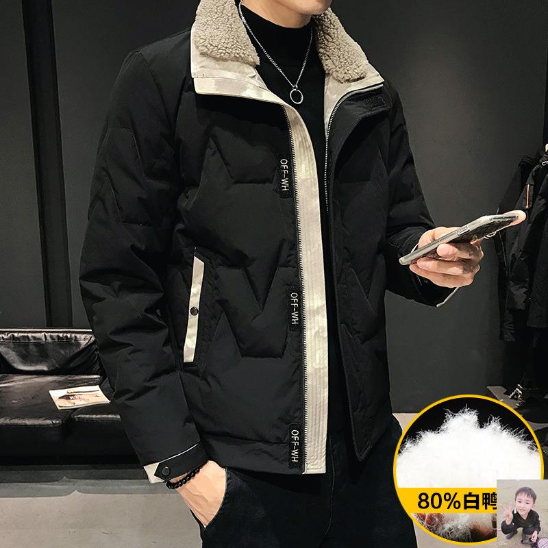 GXin men's clothing mix with 2020 Winter new men's upright collar down jacket thickened short and warm and cold-proof shake