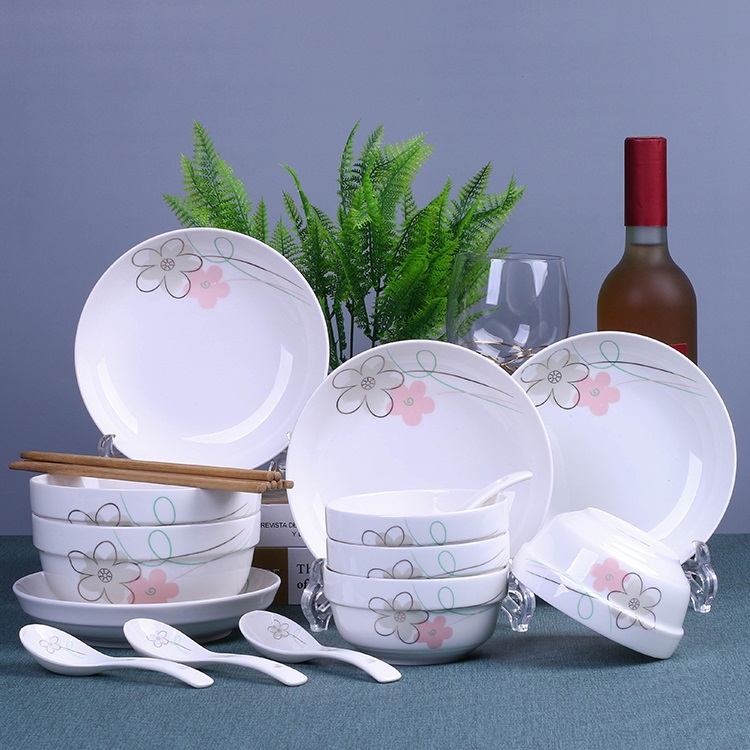 Dishes suit household bowls bowl chopsticks ipads plate cartoon Korean jingdezhen ceramic bowl plate set of express it in a bowl