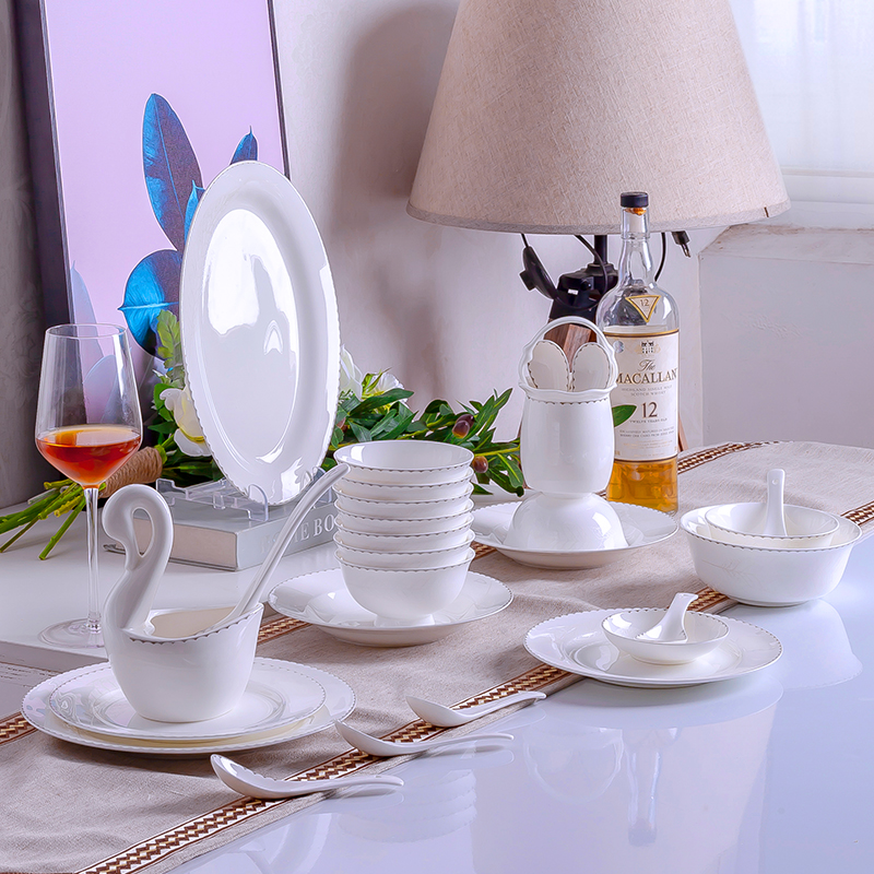 Dishes suit household combination of European jingdezhen ipads porcelain tableware Dishes chopsticks Chinese ceramic bowl Dishes for dinner