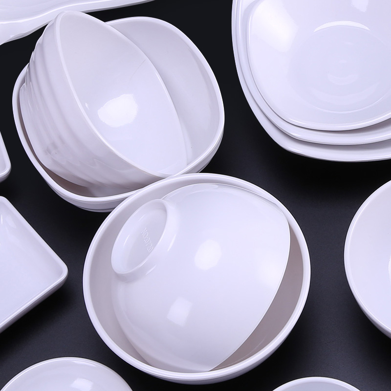 Imitation porcelain tableware plastic bowls spoons cup flavor dish dishes suit hotpot restaurant bowl bowl dipping sauce dish