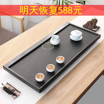 Rock art whole black gold stone tea plate Household simple stone drainage tea table Office simple Kung Fu tea sea small