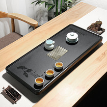 Rock art natural black gold stone tea tray Household modern simple stone stone Kung Fu tea table tea sea drain tray