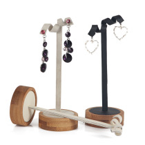 Ya bamboo wood fashion ear ring rack jewelry display stand earrings hanging earrings jewelry frame creative jewelry display props