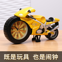 Creative mute small alarm clock Childrens special boy bedroom cartoon ornaments Desktop clock Students use to get up artifact