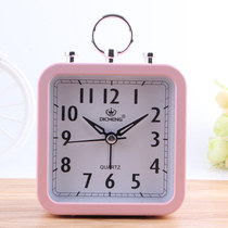 Nordic style simple alarm clock Students with silent desktop bedroom bedside mini small clock Creative personality clock