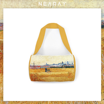 Nieri Van Gogh oil painting shoulder cylinder underarm bag new original art canvas bag with zipper Hand bag