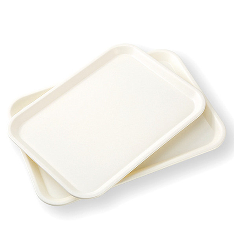 Pallet white rectangle tea tray was fast food for household water cup dish room plate of melamine plate of bread dumplings