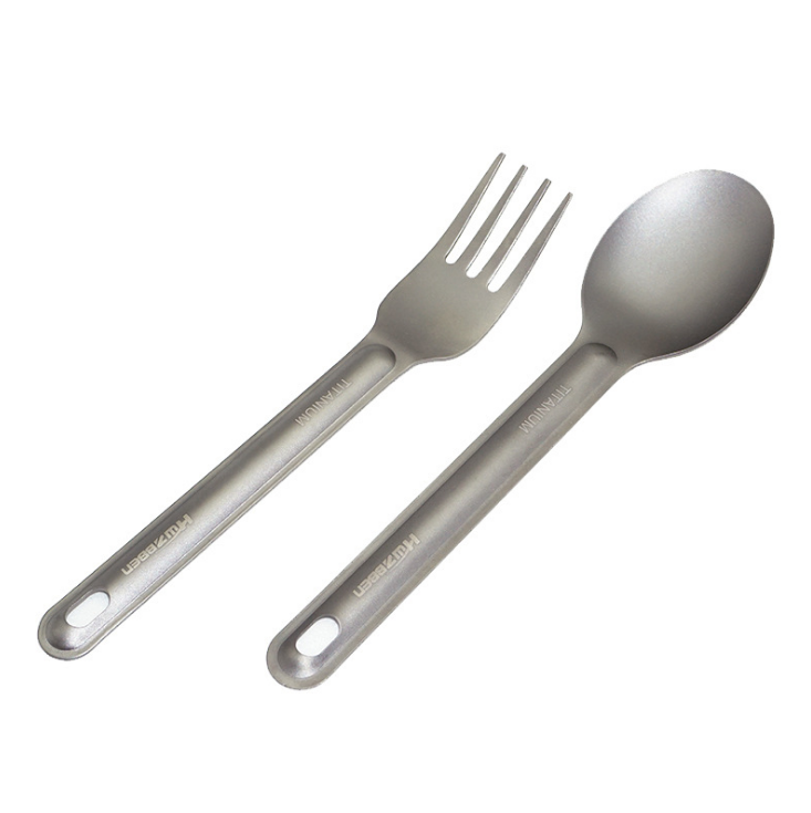 Titanium alloy cutlery set is suing portable folded up chopsticks household pure Titanium spork lightweight spoon, western food knife and fork