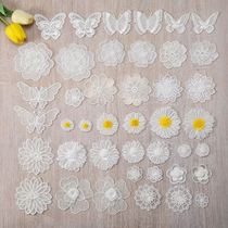 Complement pants patina Stitdable Clothing Accessories tinkering with tints Printed Breaking Holes Stick White Flowers Lace