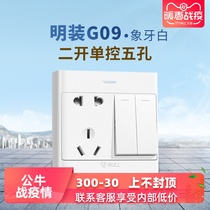 Bull Ming switch socket panel 2 two open single control five hole open wire box household two open five hole wall switch