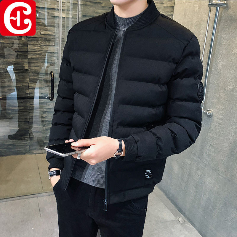 2019棉服男韩版冬季加厚棉衣潮流帅气修身连帽外套保暖棉袄外套