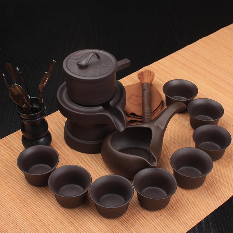 Tea with violet arenaceous semi automatic kung fu Tea set the teapot teacup lazy household making Tea with Tea ware