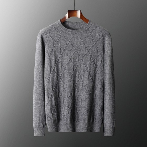 2025 spring, autumn and winter jacquard diamond round neck solid color cashmere sweater men's business casual sweater wool sweater
2025 spring, autumn and winter jacquard diamond round neck solid color cashmere sweater men's business casual sweater wool sweater