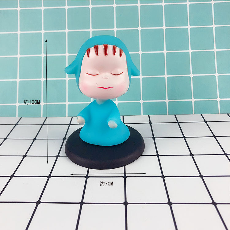 烘焙蛋糕装饰摇头公仔梦游娃娃可爱纯真男孩女孩情侣生日蛋糕摆件