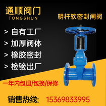 Fire soft sealing gate valve manual national standard flange gate valve RVHX Z41X-16Q ductile iron gate valve