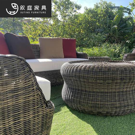 Xuting Outdoor Courtyard Leisure 소파 조합 정원 빌라 등나무 테이블 및 의자 야외 테라스 창조적 인 등나무 의자 가구 Xuting Outdoor Courtyard Leisure 소파 조합 정원 빌라 등나무 테이블 및 의자 야외 테라스 창조적 인 등나무 의자 가구