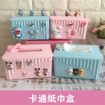 Tissue Box Desktop Cartoon Creative Bedroom Living Room Living Room Tea Table Cute Car Nordic Paper Cringbox Pink Young Girl Hearts