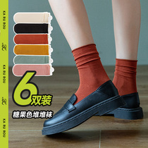 Pile of socks children's mid-tube socks autumn and winter stockings authentic day long stockings with small leather shoes