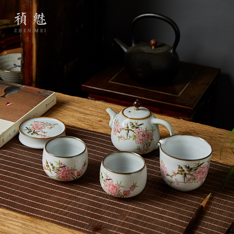 Peach blossom put cover the shot incarnate your up hand - made water point kung fu tea tea saucer jingdezhen ceramics accessories cup mat