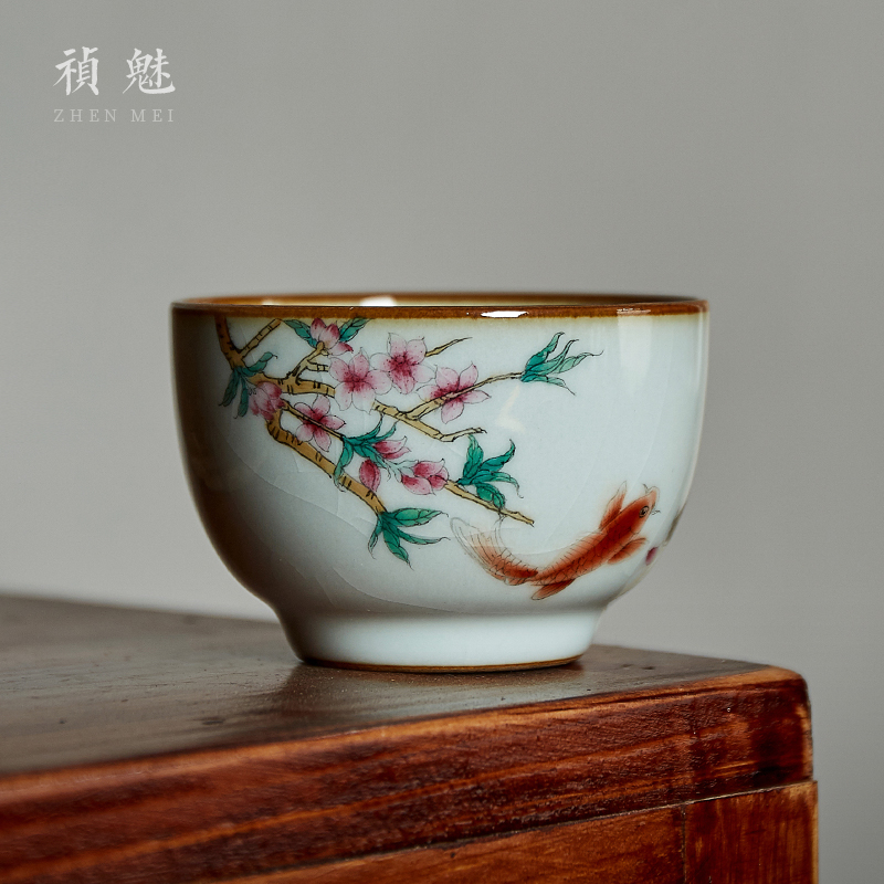 Shot incarnate the hand - made your up open piece of jingdezhen ceramic cups kung fu tea set sample tea cup can keep the master cup single CPU