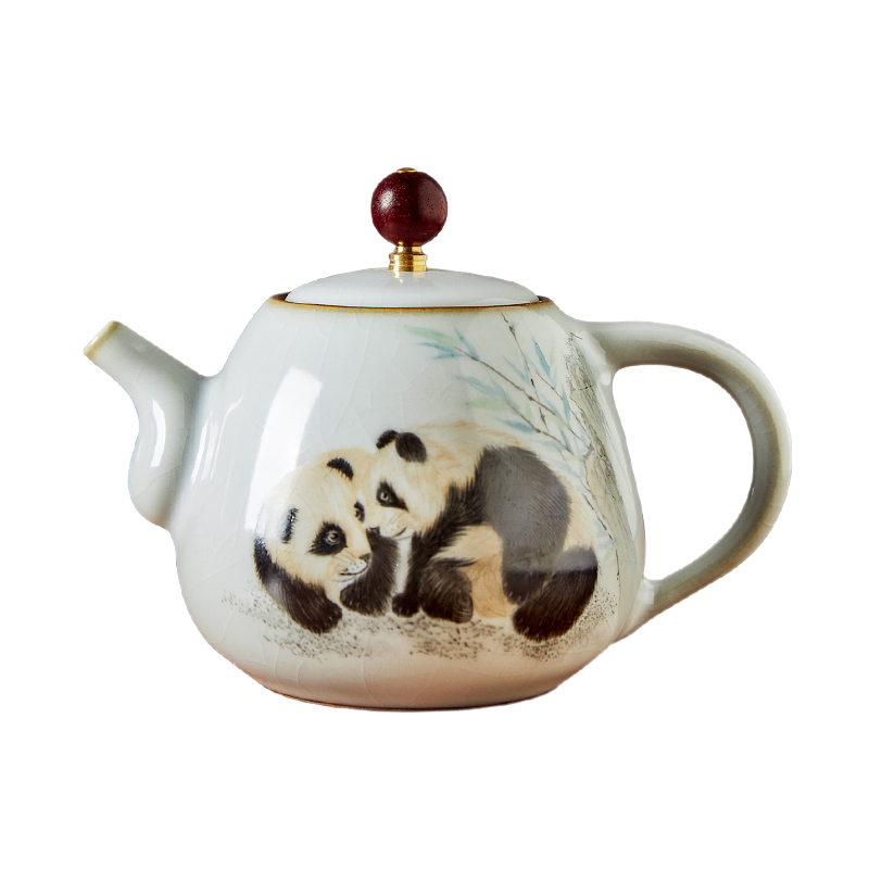 Shot incarnate your up hand - made panda jingdezhen ceramic teapot kung fu tea set household slicing can be a single pot teapot