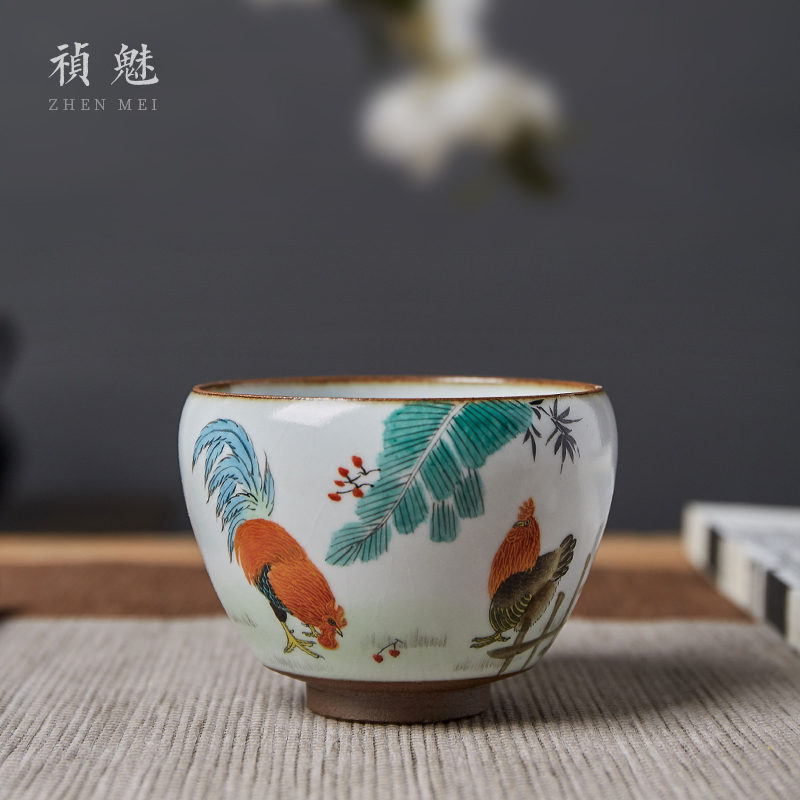 Shot incarnate the jingdezhen ceramic your up hand - made master cup single CPU kung fu tea set to open the slice chicken good tea cups