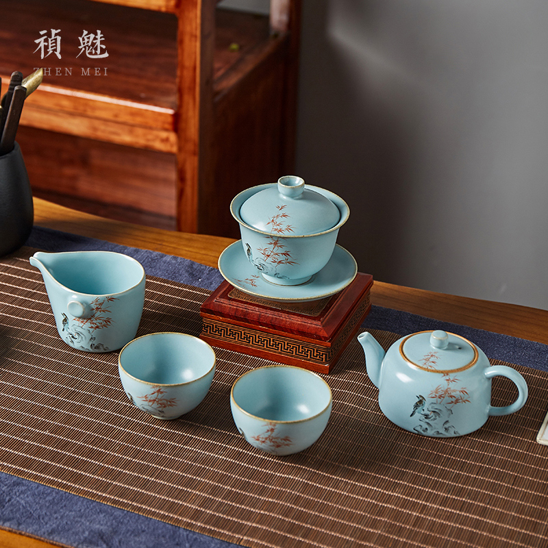 Shot incarnate your up hand - made only three tureen jingdezhen ceramic kung fu tea tea bowl cover cup tea cup