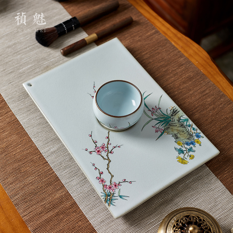 Shot incarnate your up hand - made by patterns water tea tray was jingdezhen ceramic pot home tea tray was dry mercifully machine