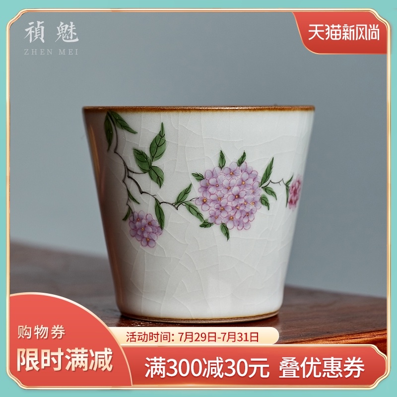 Shot incarnate your up hand - made hydrangea jingdezhen ceramic cups kung fu tea set personal sample tea cup master cup single CPU