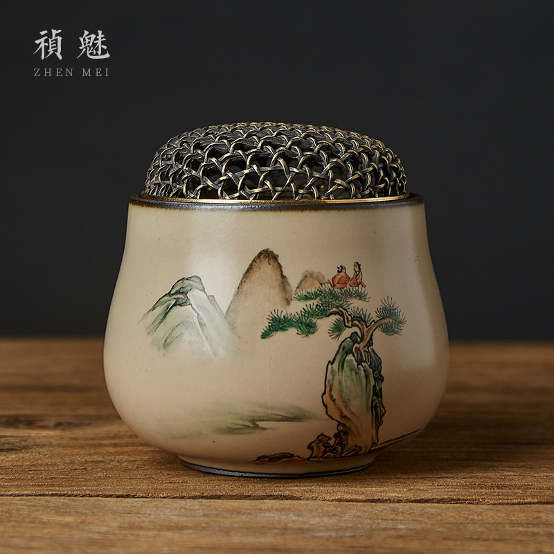 Shot incarnate your up on hand - made scenery censer jingdezhen ceramic kung fu tea set with parts cicada fancy there are scented