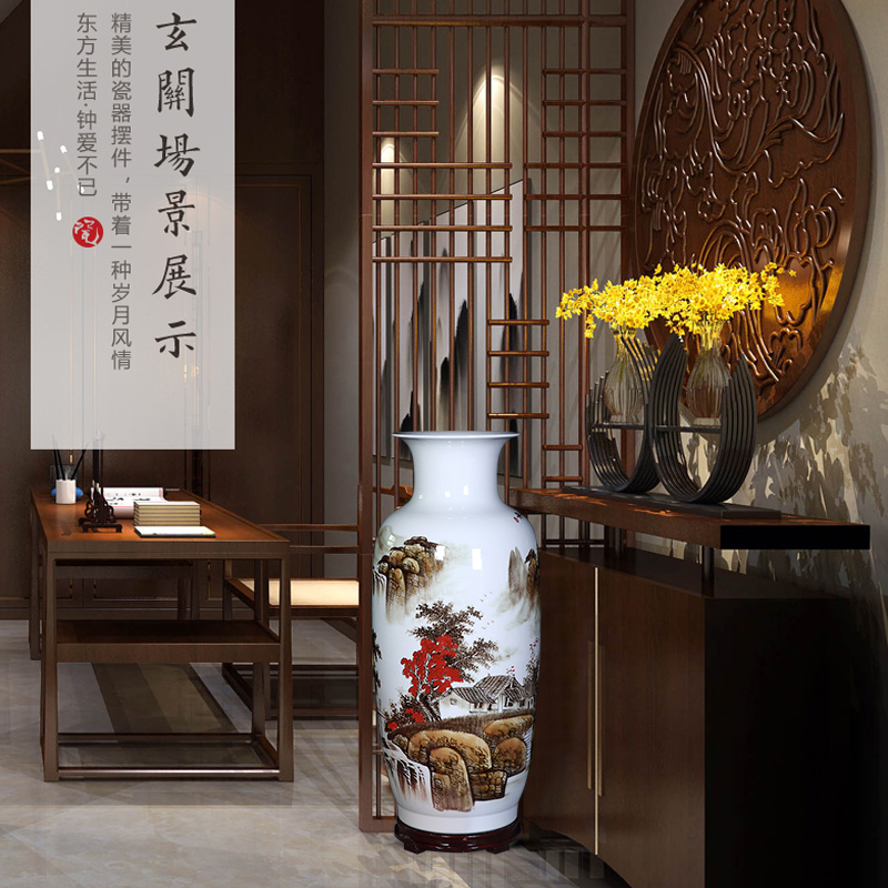 Jingdezhen famous hand - made ceramic vase of large sitting room porch decorate TV ark, furnishing articles company arranging flowers