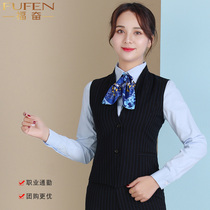 The new construction work clothes are women's double blue stripes to build a wallet to work to take vest vesting uniforms in Chunqiu