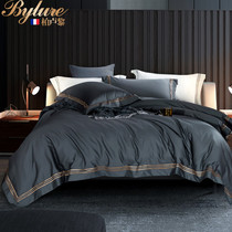 Bylure four-piece European luxury high-grade cotton cotton nude sleeping skin-friendly sheets bed hats hotel bedding