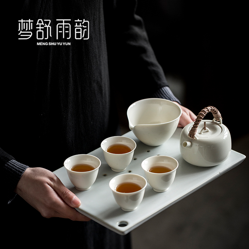 Dream ShuYu rhyme with Japanese tea suit small home sitting room ceramic kung fu tea tea set a complete set of tea cups