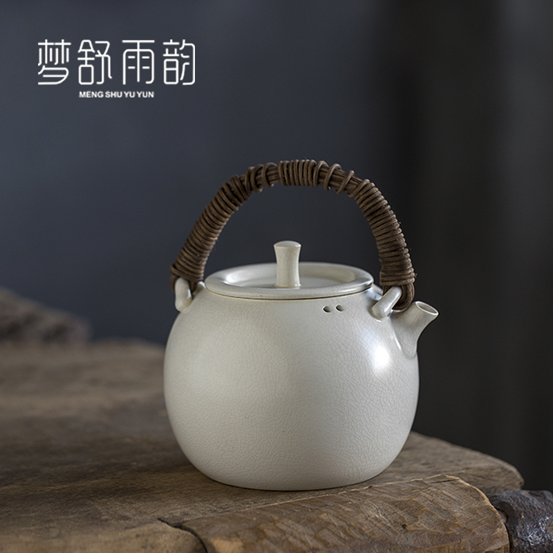 Dream ShuYu rhyme pure manual white clay ceramic pot teapot tea set electric kettle household girder TaoLu dedicated