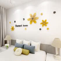 Wall decoration Flower Net red creative 3d acrylic three-dimensional wall sticker bedroom background self-adhesive