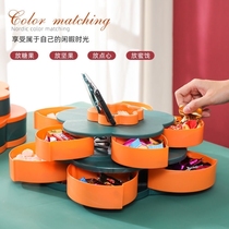 Rotating dried fruit box petals fruit plate moisture grid melon seeds candy style fruit plate home European creative snack box