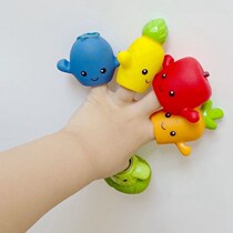 Cute baby finger set childrens finger puppet soft baby silicone six one gift doll animal toy play house young