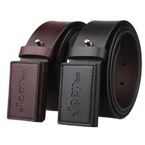 Mens hypoallergenic leather belt leather buckle wide belt without metal iron Buckle Head big size pants belt tide men Business