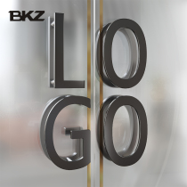 Custom glass door handle lettering with frame sliding door handle alphanumeric customized personalized creative custom LOGO